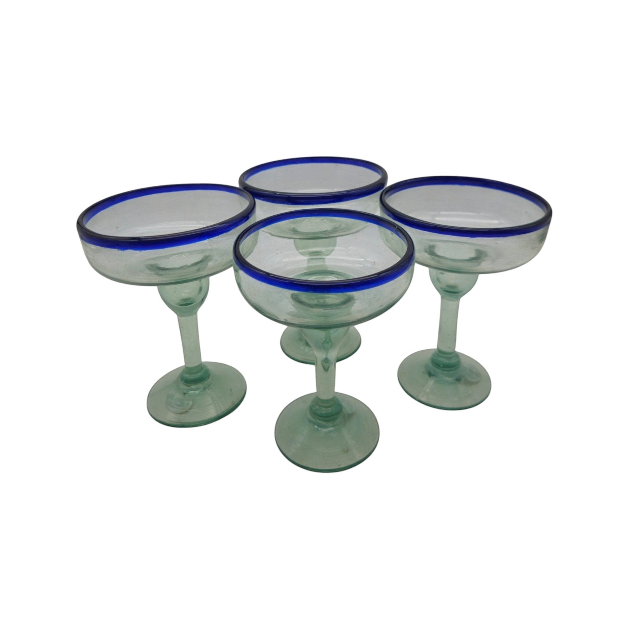 Hand-Blown Mexican Margarita Glass | Classic Cobalt Rim Mexican Margarita Glass La Vie Bien Hand-Blown Mexican Margarita Glass | Classic Cobalt Rim