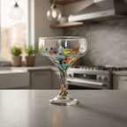 Hand - Blown Mexican Margarita Glass | Confetti Speckle Style Margarita Glasses La Vie Bien Hand - Blown Mexican Margarita Glass | Confetti Speckle Style
