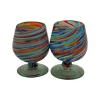 Hand-Blown Mexican Shot Glass | Confetti Swirl Cognac Design Mexican Shot Glass La Vie Bien Hand-Blown Mexican Shot Glass | Confetti Swirl Cognac Design