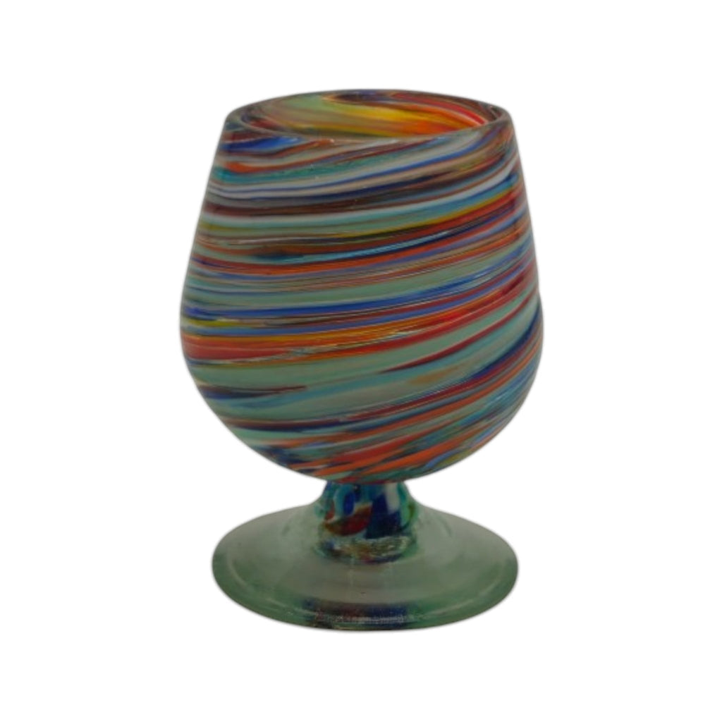 Hand-Blown Mexican Shot Glass | Confetti Swirl Cognac Design Mexican Shot Glass La Vie Bien Hand-Blown Mexican Shot Glass | Confetti Swirl Cognac Design