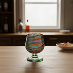 Hand-Blown Mexican Shot Glass | Confetti Swirl Cognac Design