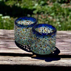 Hand - Blown Mexican Shot Glass | Confetti Triple Shot Mexican Shot Glass La Vie Bien Hand - Blown Mexican Shot Glass | Confetti Triple Shot
