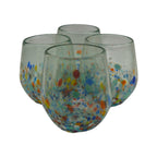 Hand-Blown Mexican Stemless Wine Glass | Confetti & Clear Design Mexican Wine Glass La Vie Bien Hand-Blown Mexican Stemless Wine Glass | Confetti & Clear Design