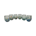 Hand-Blown Mexican Stemless Wine Glass | Confetti & Clear Design Mexican Wine Glass La Vie Bien Hand-Blown Mexican Stemless Wine Glass | Confetti & Clear Design