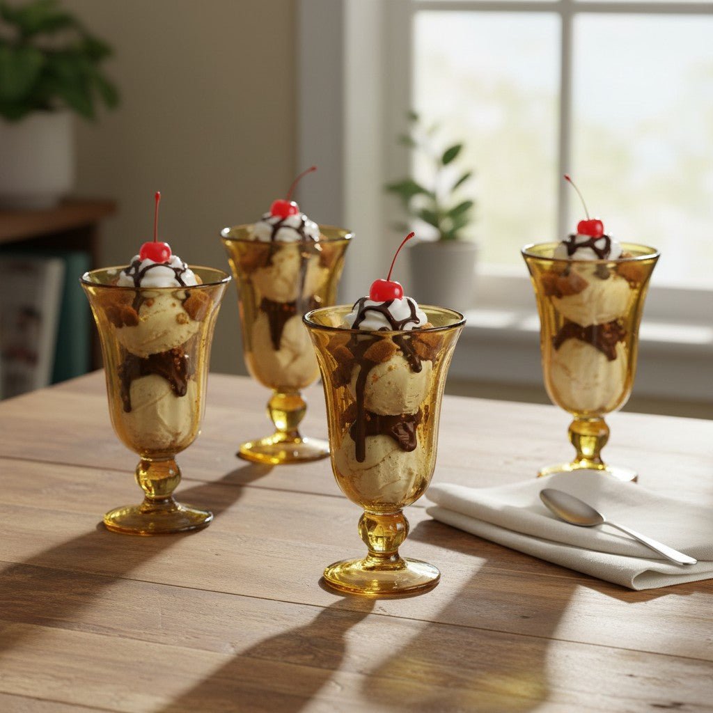 Hand-Blown Mexican Sundae Glass | Amber Rustic Design Mexican Sundae Glass La Vie Bien Hand-Blown Mexican Sundae Glass | Amber Rustic Design