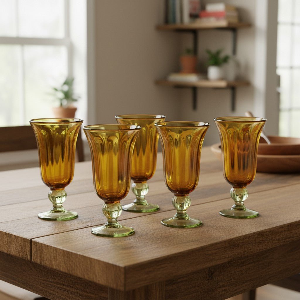 Hand-Blown Mexican Sundae Glass | Amber Rustic Design Mexican Sundae Glass La Vie Bien Hand-Blown Mexican Sundae Glass | Amber Rustic Design