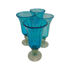 Hand-Blown Mexican Sundae Glass | Aqua Teal Fluted Design Mexican Sundae Glass La Vie Bien Hand-Blown Mexican Sundae Glass | Aqua Teal Fluted Design
