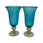 Hand-Blown Mexican Sundae Glass | Aqua Teal Fluted Design Mexican Sundae Glass La Vie Bien Hand-Blown Mexican Sundae Glass | Aqua Teal Fluted Design