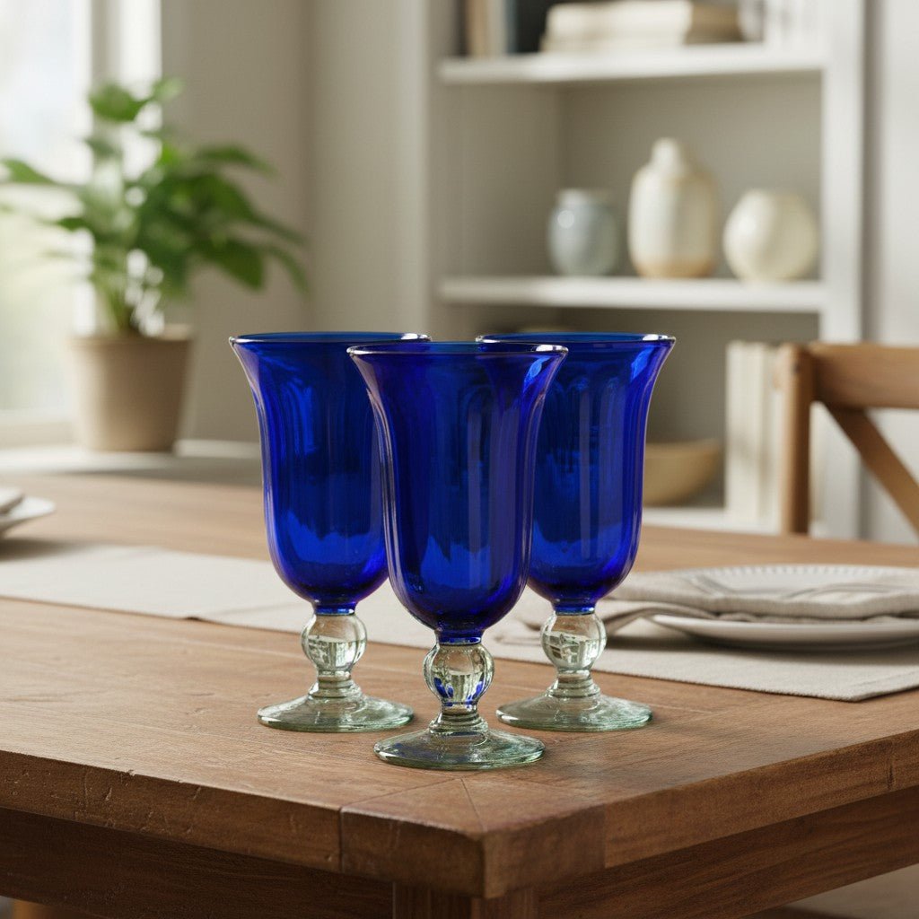 Hand-Blown Mexican Sundae Glass | Cobalt Blue Elegance Mexican Sundae Glass La Vie Bien Hand-Blown Mexican Sundae Glass | Cobalt Blue Elegance