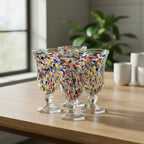 Hand-Blown Mexican Sundae Glass | Confetti Rock Design Mexican Sundae Glass La Vie Bien Hand-Blown Mexican Sundae Glass | Confetti Rock Design