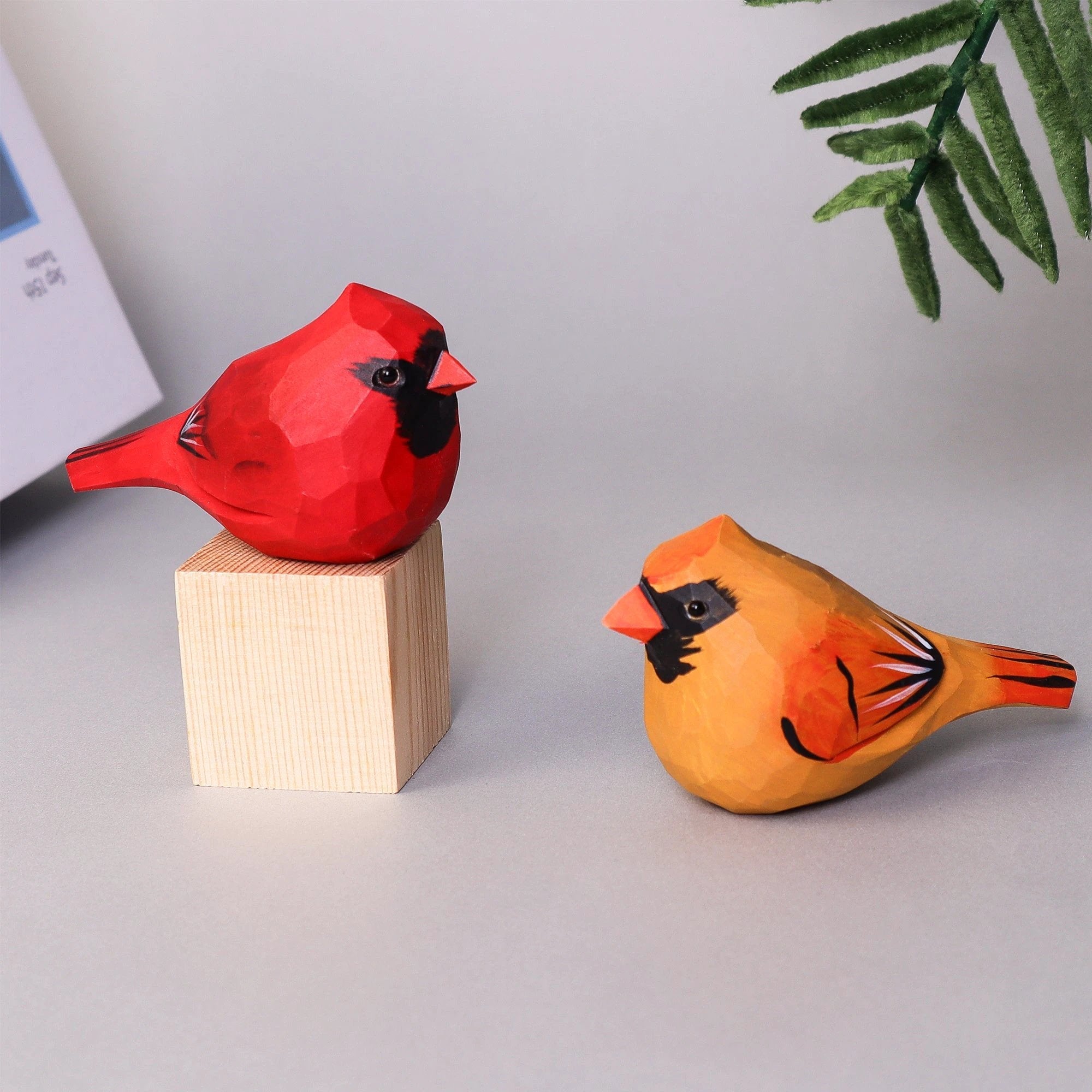 Hand Carved Cardinal Bird, Unique Gift for Loved Ones by Kitsville