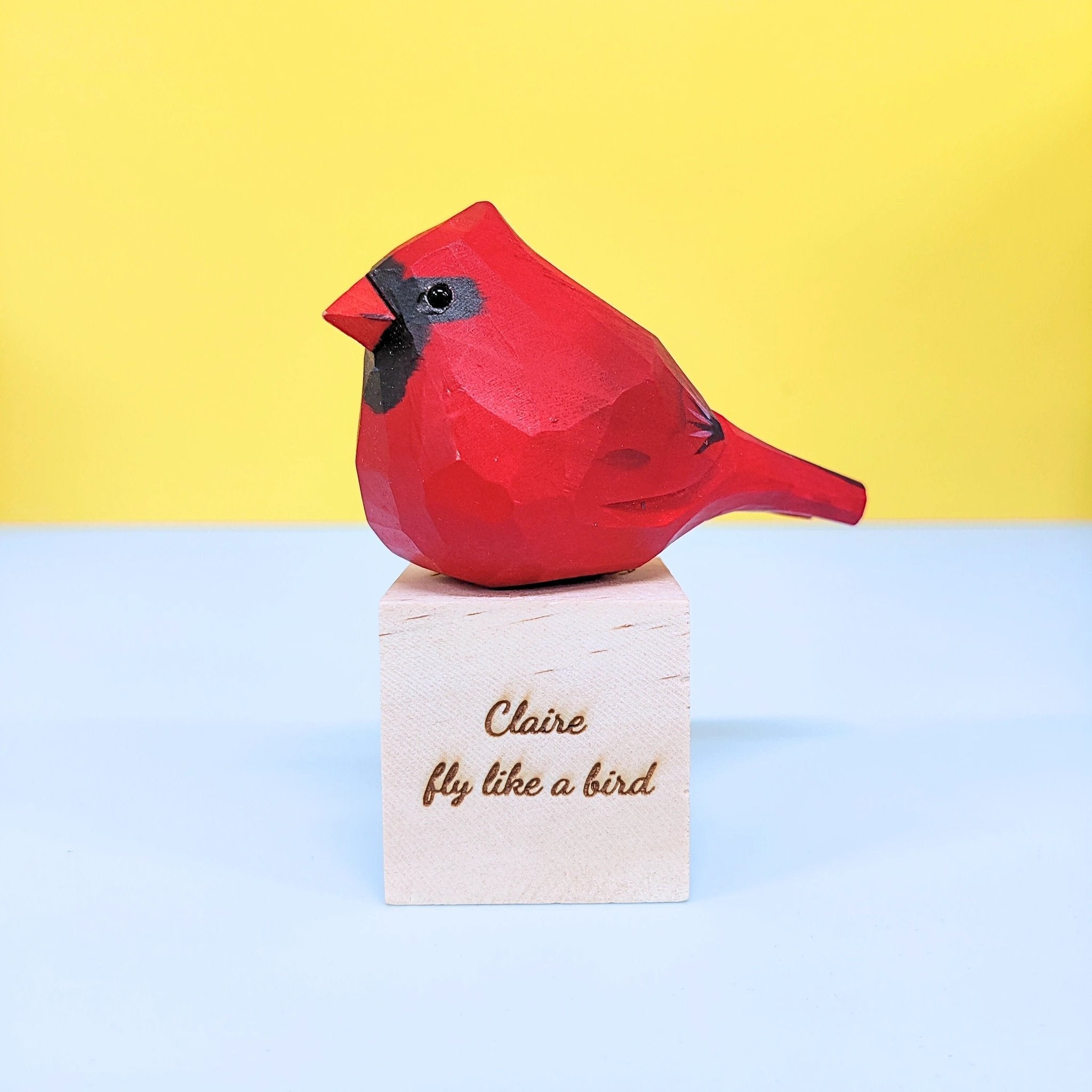 Hand Carved Cardinal Bird, Unique Gift for Loved Ones by Kitsville