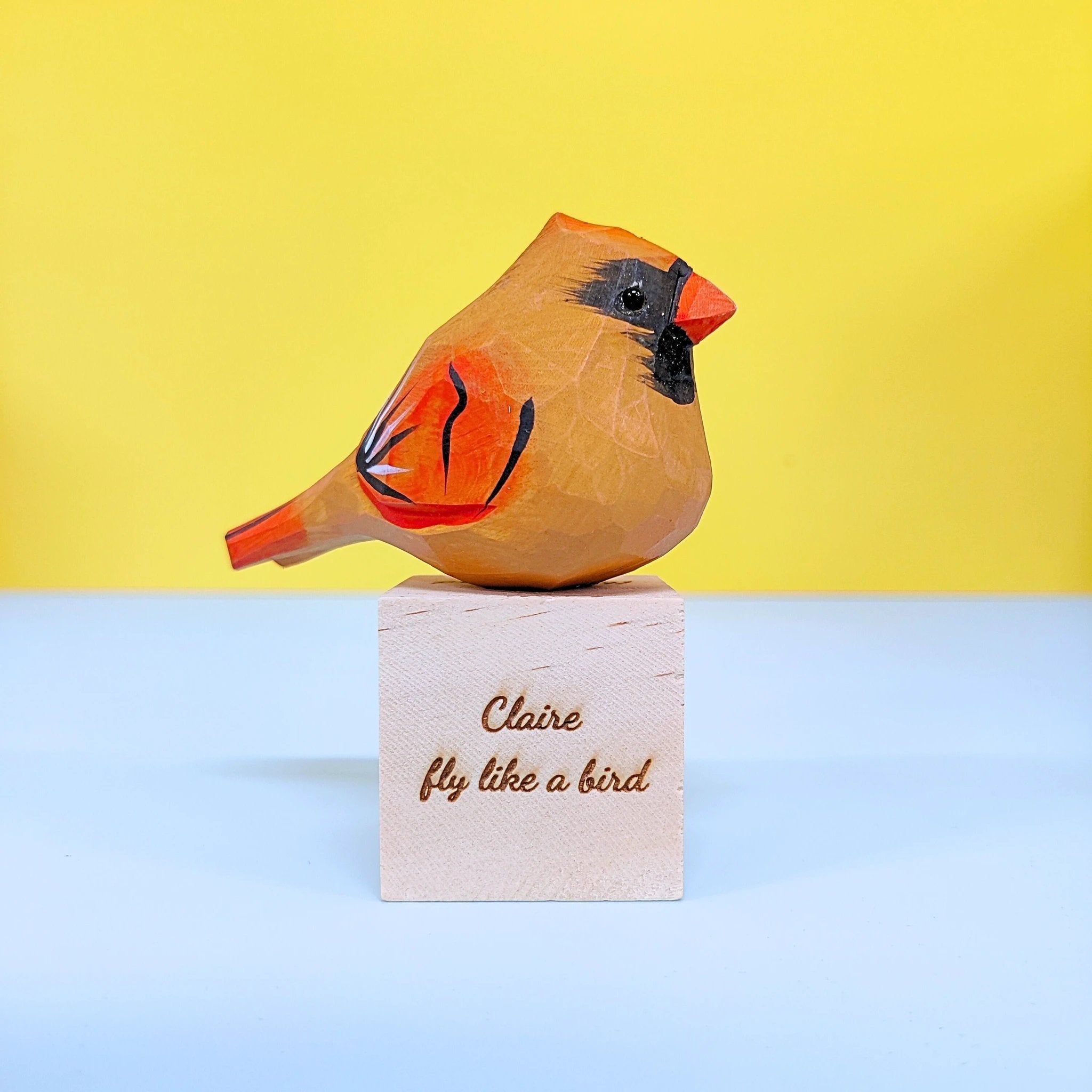 Hand Carved Cardinal Bird, Unique Gift for Loved Ones by Kitsville