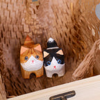 Hand-Carved Cat Painting Kit – Paint Two Cats, Create a Keychain by Kitsville