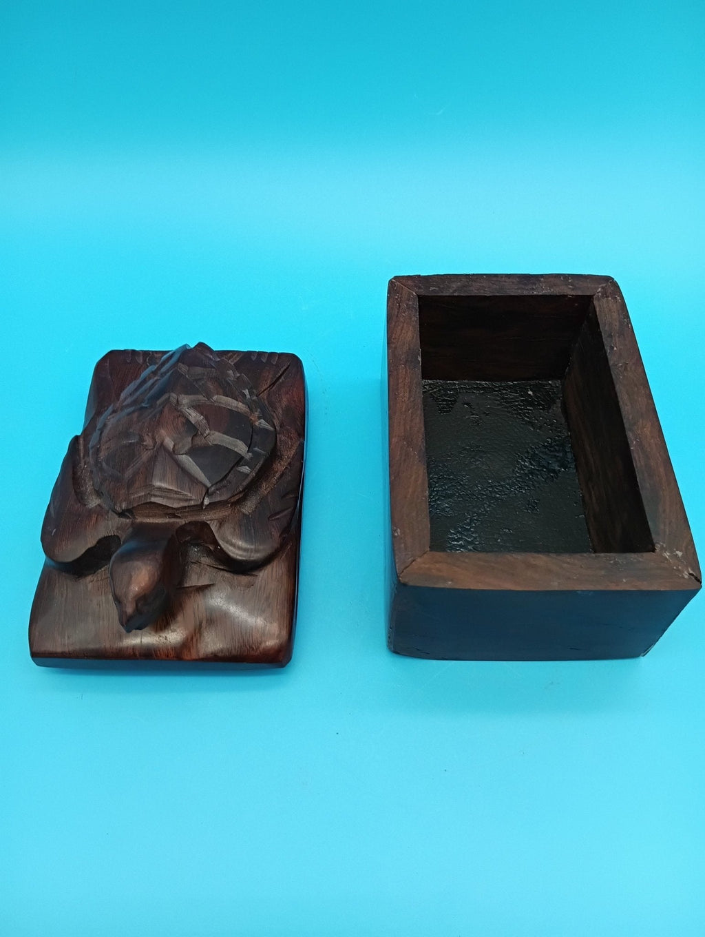 Hand Carved Ironwood Turtle Box – Coastal Decor Storage 5.25" decorative box La Vie Bien Hand Carved Ironwood Turtle Box – Coastal Decor Storage 5.25"