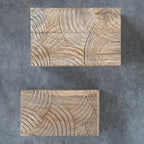 Hand-Carved Mango Wood Storage Boxes, Set of 2 by White Cliff Studio