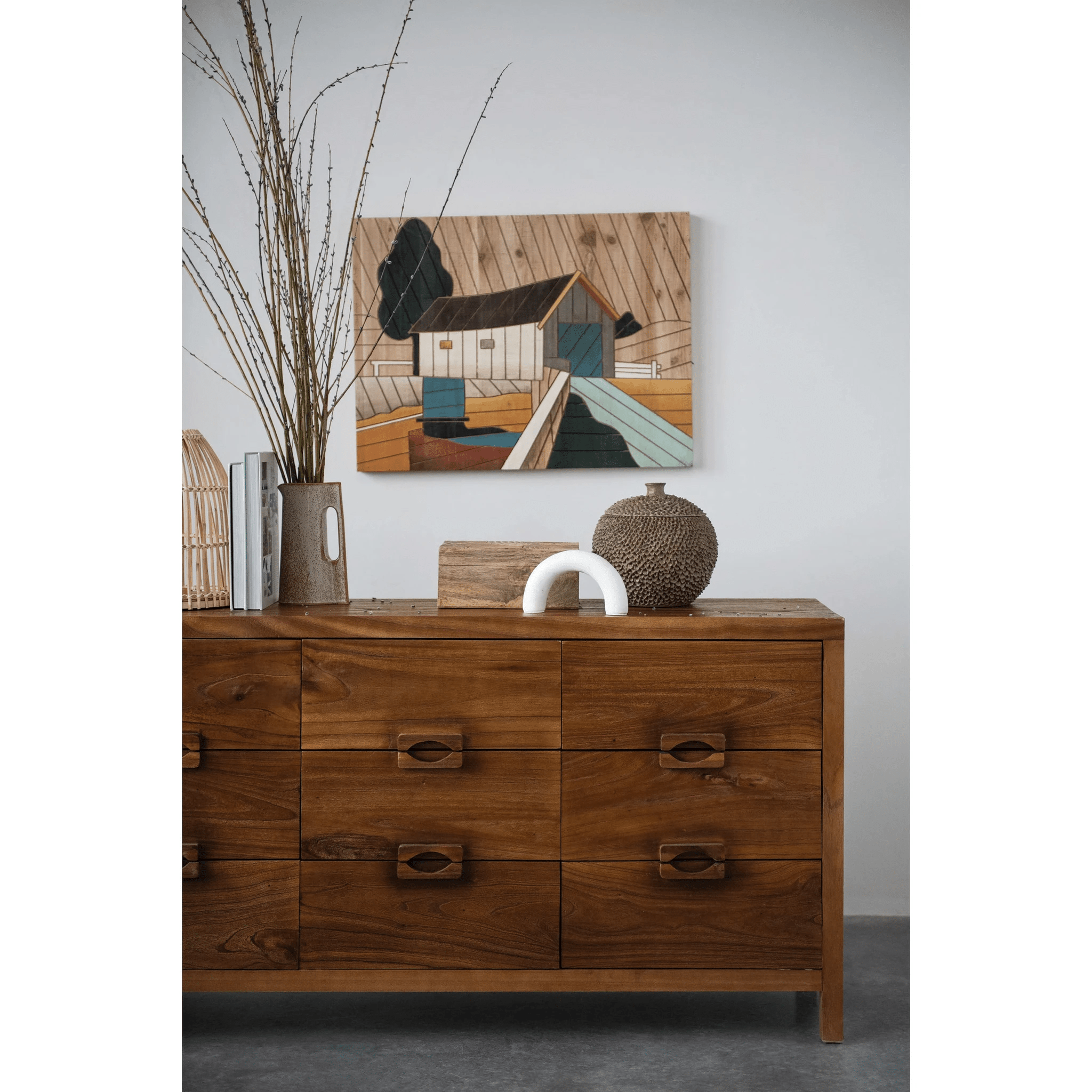 Hand-Carved Mango Wood Storage Boxes, Set of 2 by White Cliff Studio