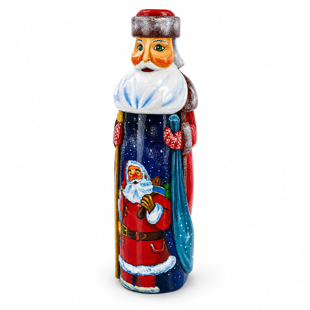 Hand Carved Ukrainian Santa with Lantern Solid Wooden Figurine 11 Inches Christmas Decor > Carved Wooden Santa La Vie Bien Hand Carved Ukrainian Santa with Lantern Solid Wooden Figurine 11 Inches