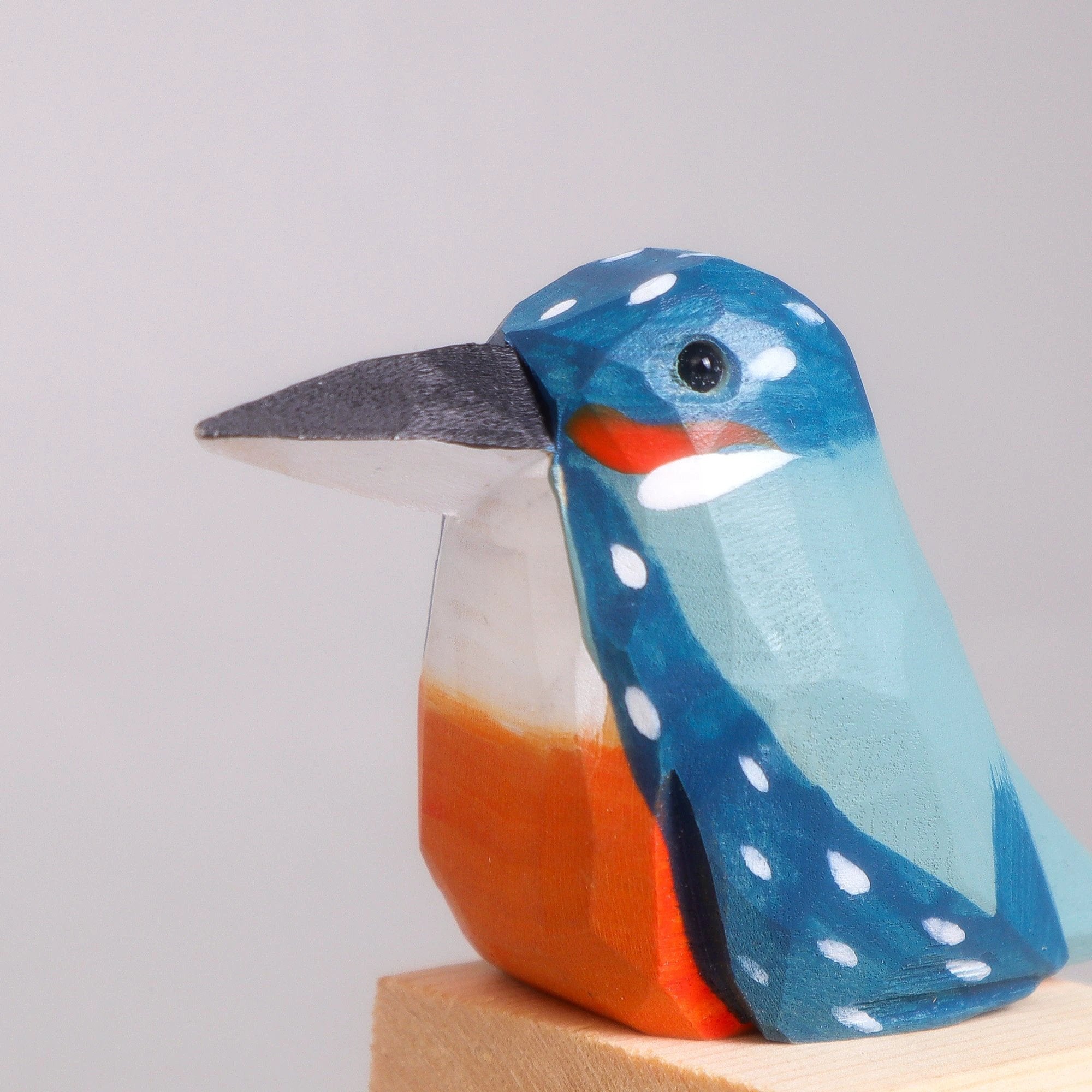 Hand-Carved Wooden Bird Figurine – Hummingbird by Kitsville