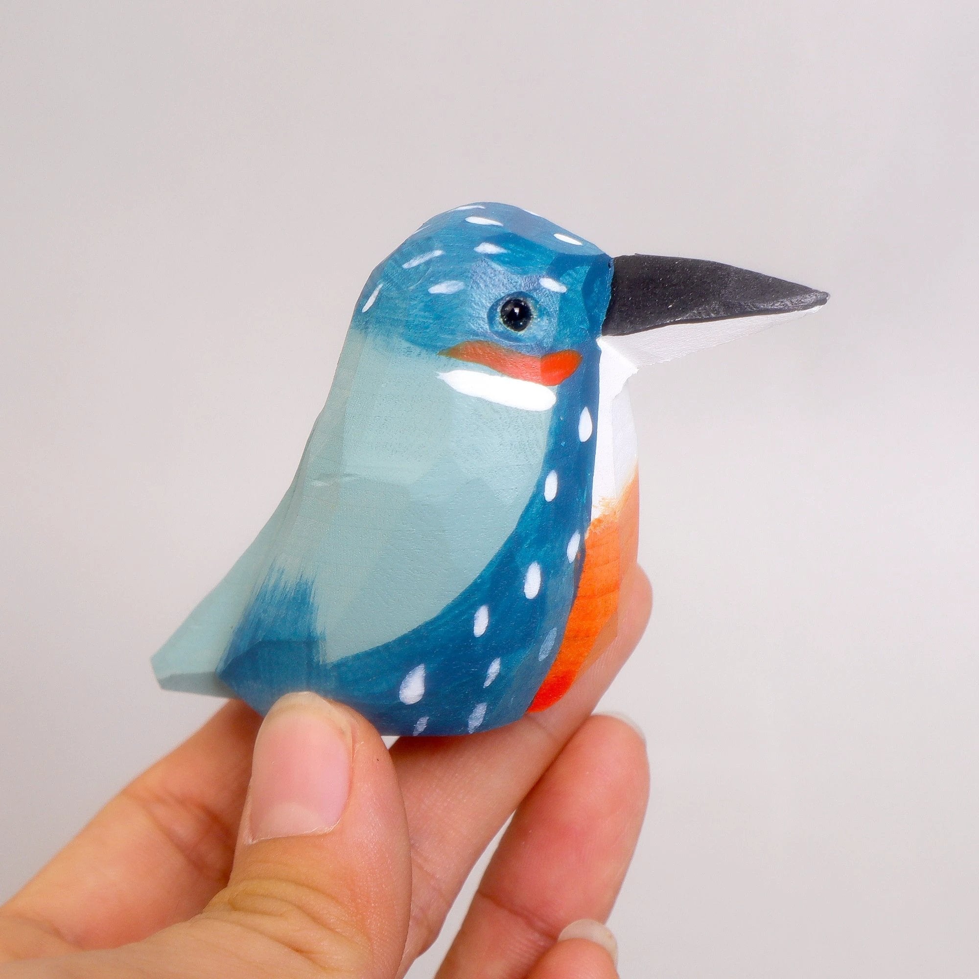 Hand-Carved Wooden Bird Figurine – Hummingbird by Kitsville