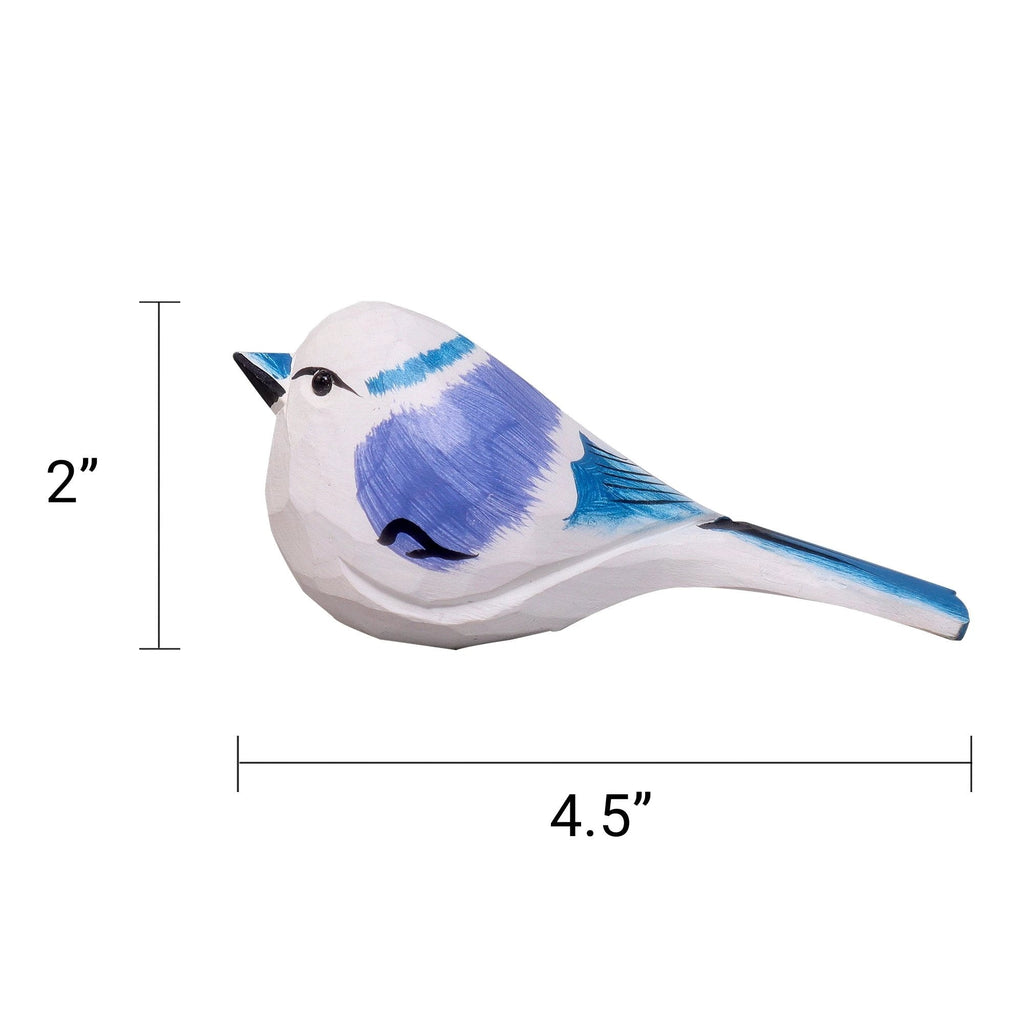 Hand-Carved Wooden Bird Figurine – White by Kitsville