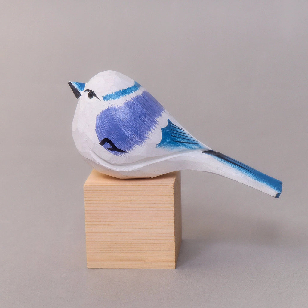 Hand-Carved Wooden Bird Figurine – White by Kitsville