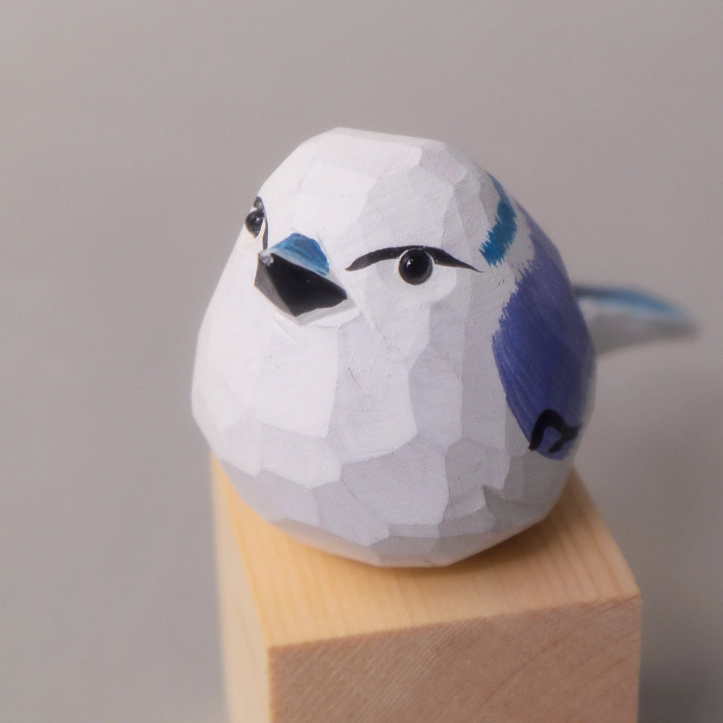Hand-Carved Wooden Bird Figurine – White by Kitsville