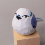 Hand-Carved Wooden Bird Figurine – White by Kitsville