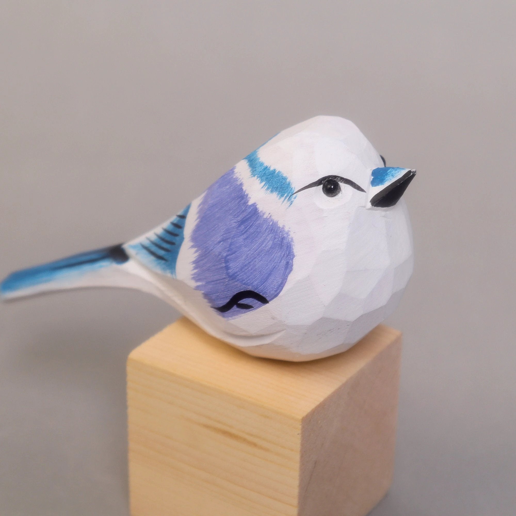 Hand-Carved Wooden Bird Figurine – White by Kitsville