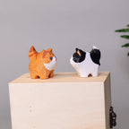 Hand-Carved Wooden Cats, Personalized Gift for Cat Lovers by Kitsville