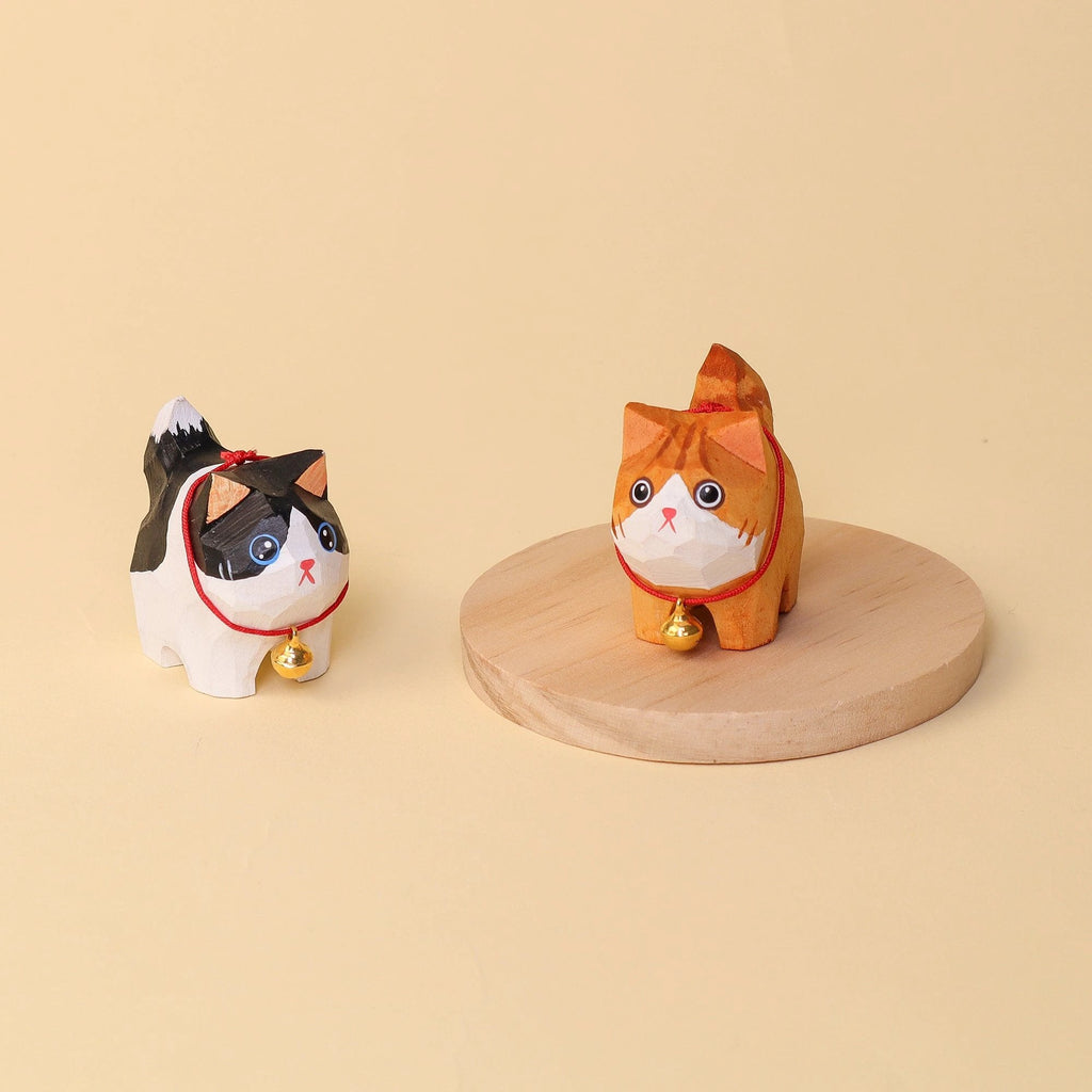 Hand-Carved Wooden Cats, Personalized Gift for Cat Lovers by Kitsville