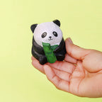 Hand-Carved Wooden Panda Figurine – Cute Handmade Decor with Mini Accessories by Kitsville