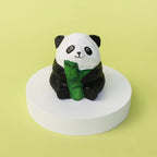 Hand-Carved Wooden Panda Figurine – Cute Handmade Decor with Mini Accessories by Kitsville
