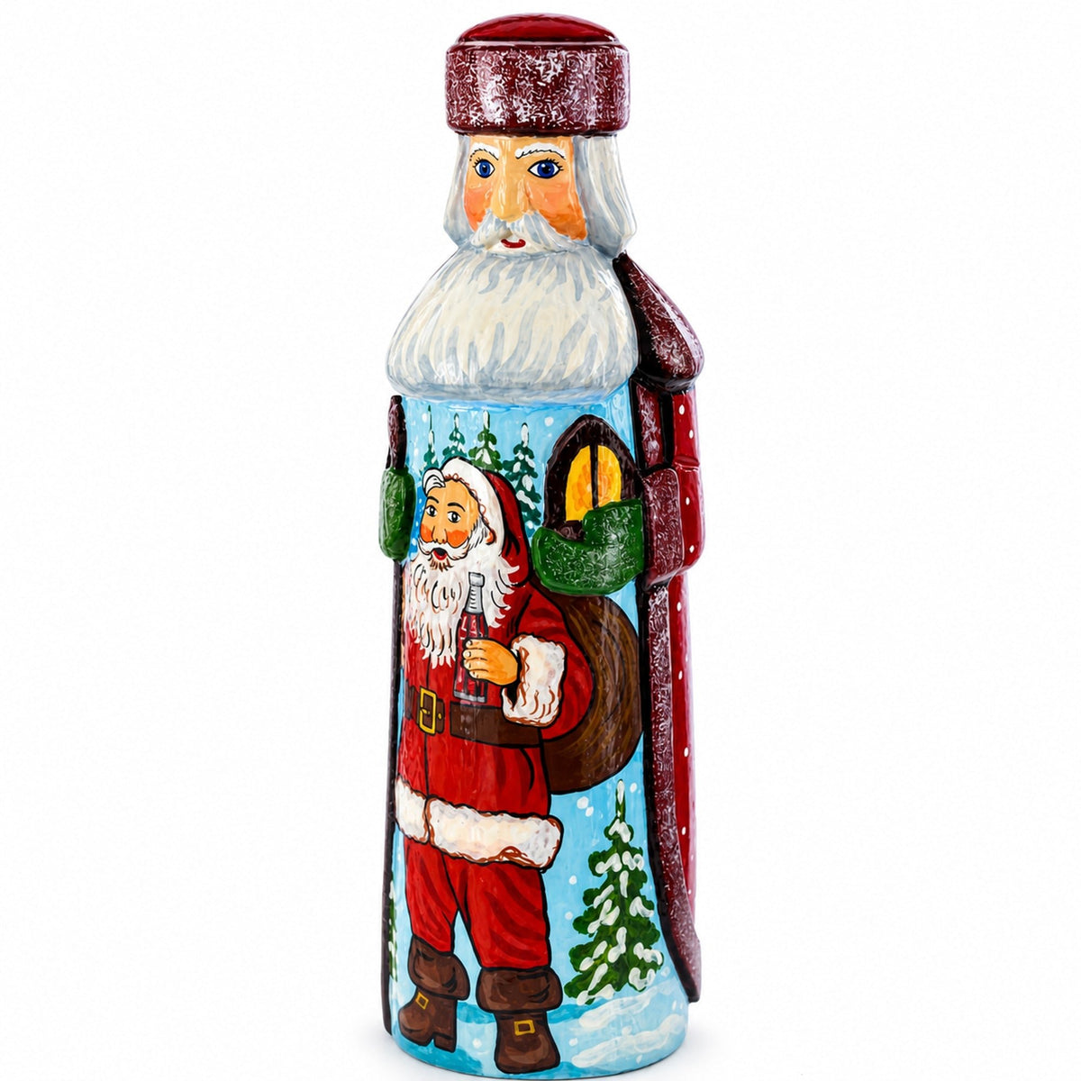 Hand Carved Wooden Santa 7.25 Inches Christmas Decor > Carved Wooden Santa La Vie Bien Hand Carved Wooden Santa 7.25 Inches
