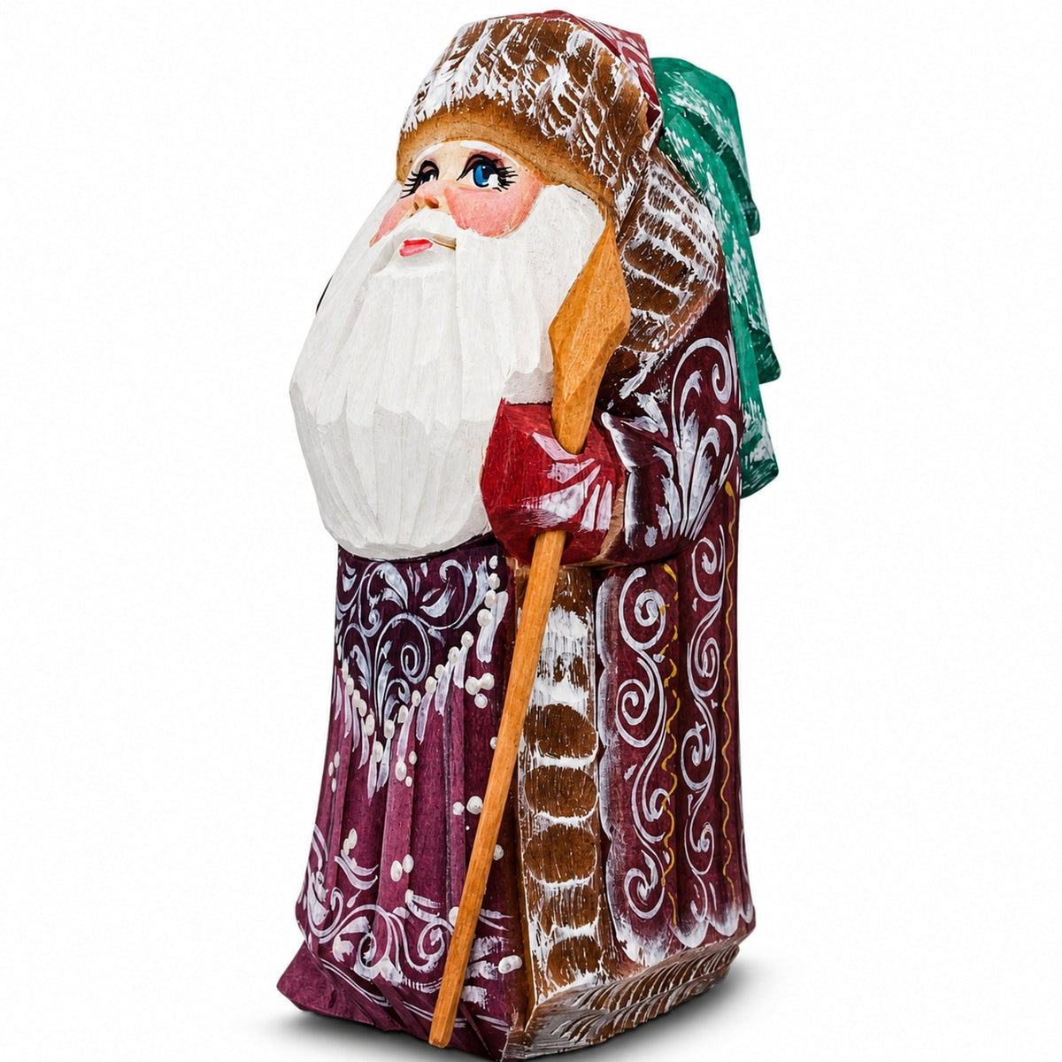 Hand Carved Wooden Santa Figurine 4.75 Inches Christmas Decor > Carved Wooden Santa La Vie Bien Hand Carved Wooden Santa Figurine 4.75 Inches