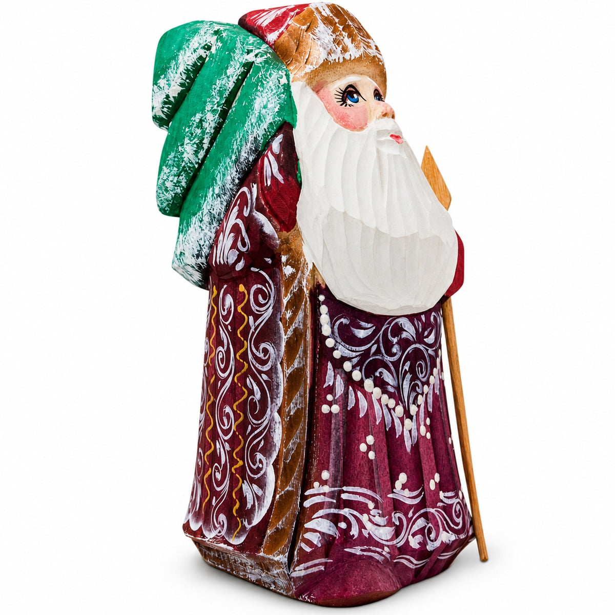 Hand Carved Wooden Santa Figurine 4.75 Inches Christmas Decor > Carved Wooden Santa La Vie Bien Hand Carved Wooden Santa Figurine 4.75 Inches