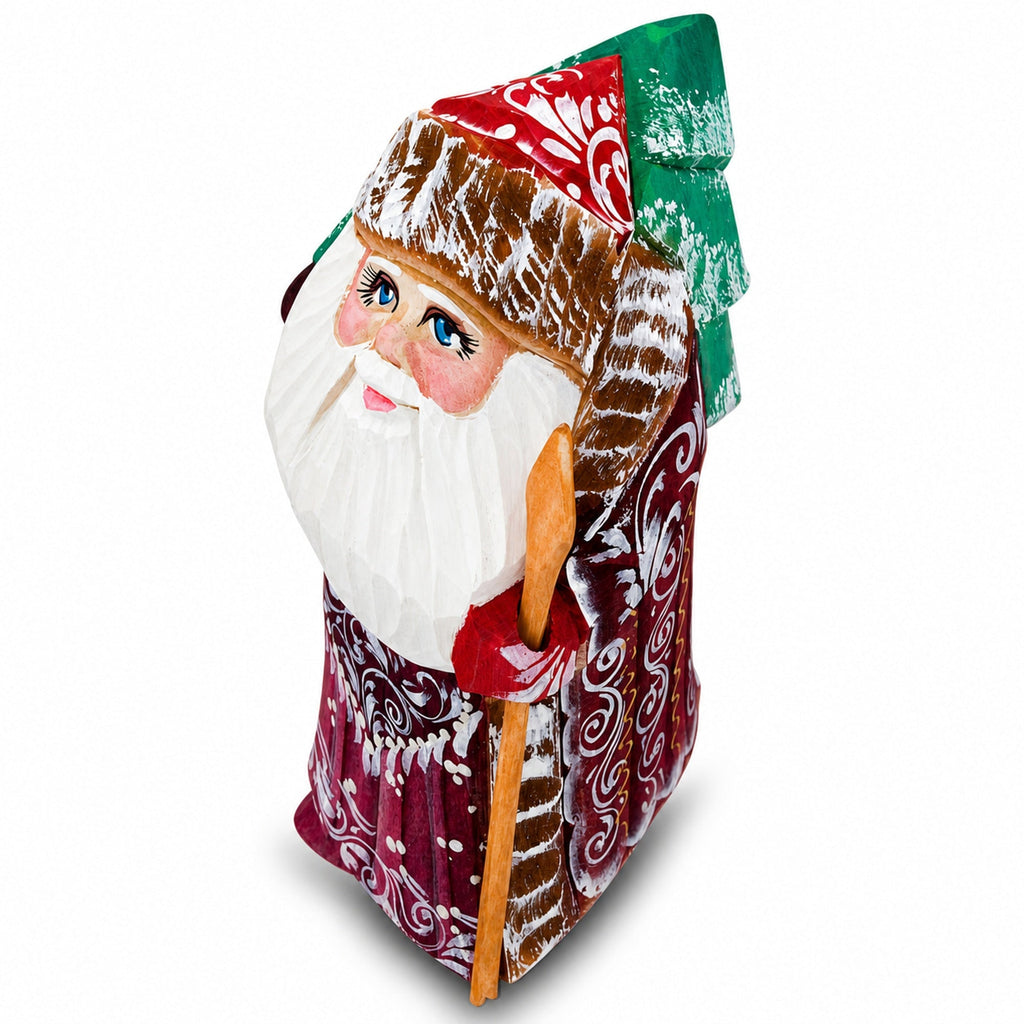 Hand Carved Wooden Santa Figurine 4.75 Inches Christmas Decor > Carved Wooden Santa La Vie Bien Hand Carved Wooden Santa Figurine 4.75 Inches
