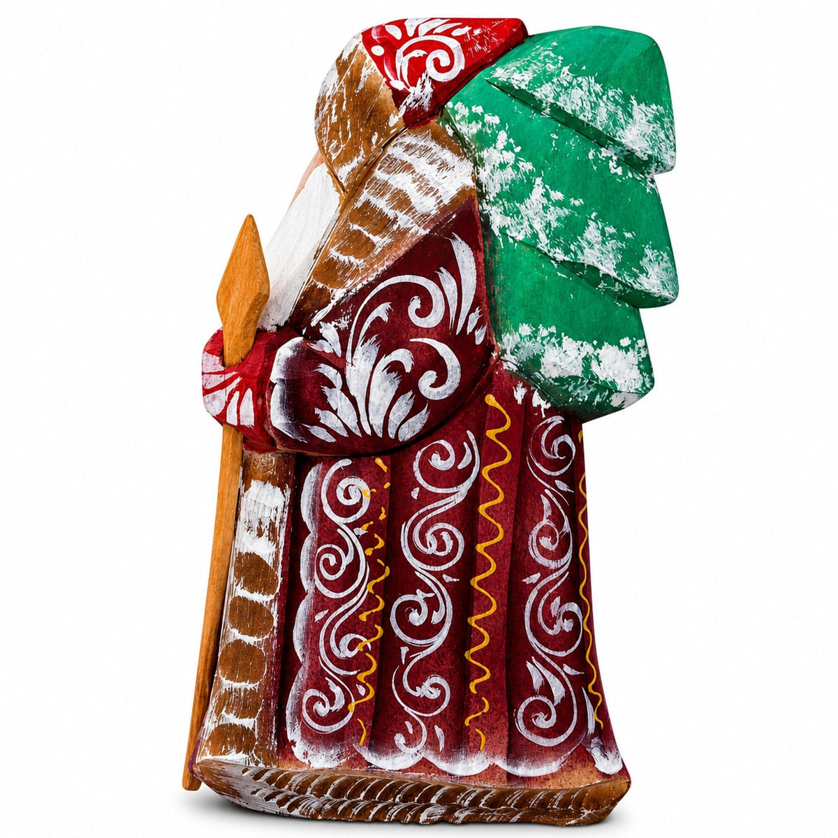 Hand Carved Wooden Santa Figurine 4.75 Inches Christmas Decor > Carved Wooden Santa La Vie Bien Hand Carved Wooden Santa Figurine 4.75 Inches
