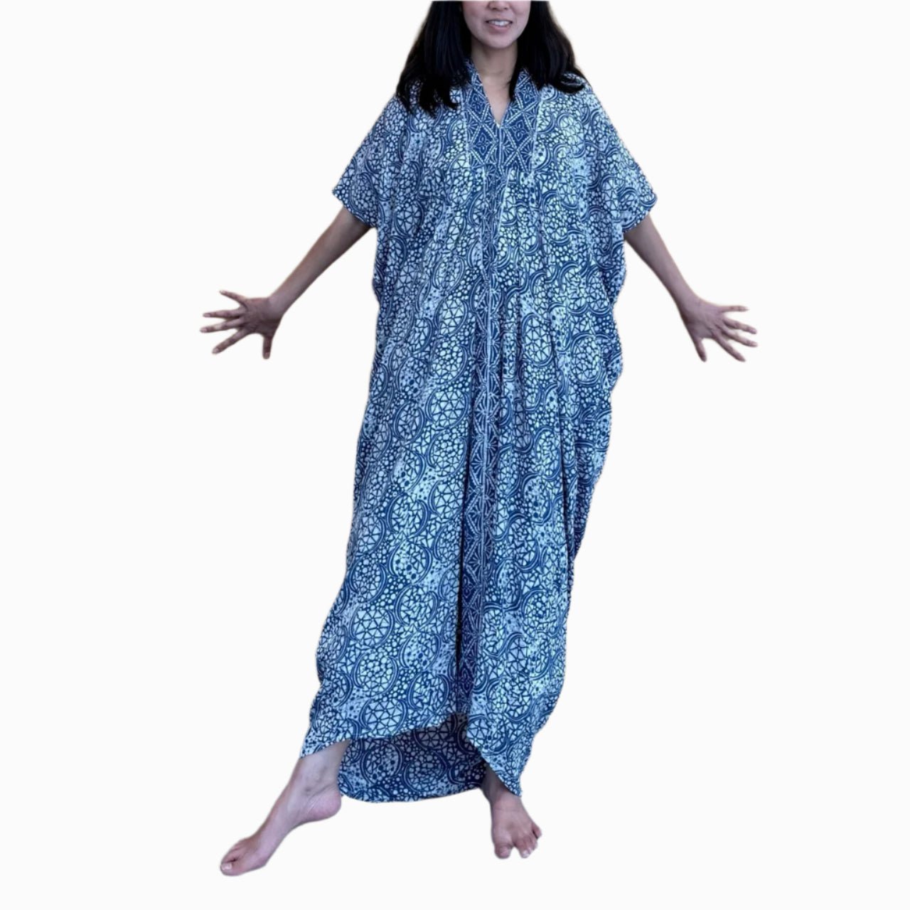 Hand Dyed Batik Kaftan Dress 100% Soft Cotton Material, Maxi, Long, Stone Dress, Caftan Dress La Vie Bien Hand Dyed Batik Kaftan Dress 100% Soft Cotton Material, Maxi, Long, Stone Dress, Caftan