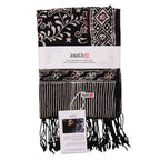 Hand Dyed Batik Scarf, 100% Cotton Fabric, Black Red Floral Star Scarves La Vie Bien Hand Dyed Batik Scarf, 100% Cotton Fabric, Black Red Floral Star