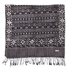 Hand Dyed Batik Scarf, 100% Cotton Fabric, Black White, Geometric Scarves La Vie Bien Hand Dyed Batik Scarf, 100% Cotton Fabric, Black White, Geometric