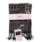 Hand Dyed Batik Scarf, 100% Cotton Fabric, Black White, Geometric Scarves La Vie Bien Hand Dyed Batik Scarf, 100% Cotton Fabric, Black White, Geometric
