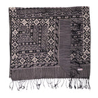 Hand Dyed Batik Scarf, 100% Cotton Fabric, Black White, Geometric Scarves La Vie Bien Hand Dyed Batik Scarf, 100% Cotton Fabric, Black White, Geometric
