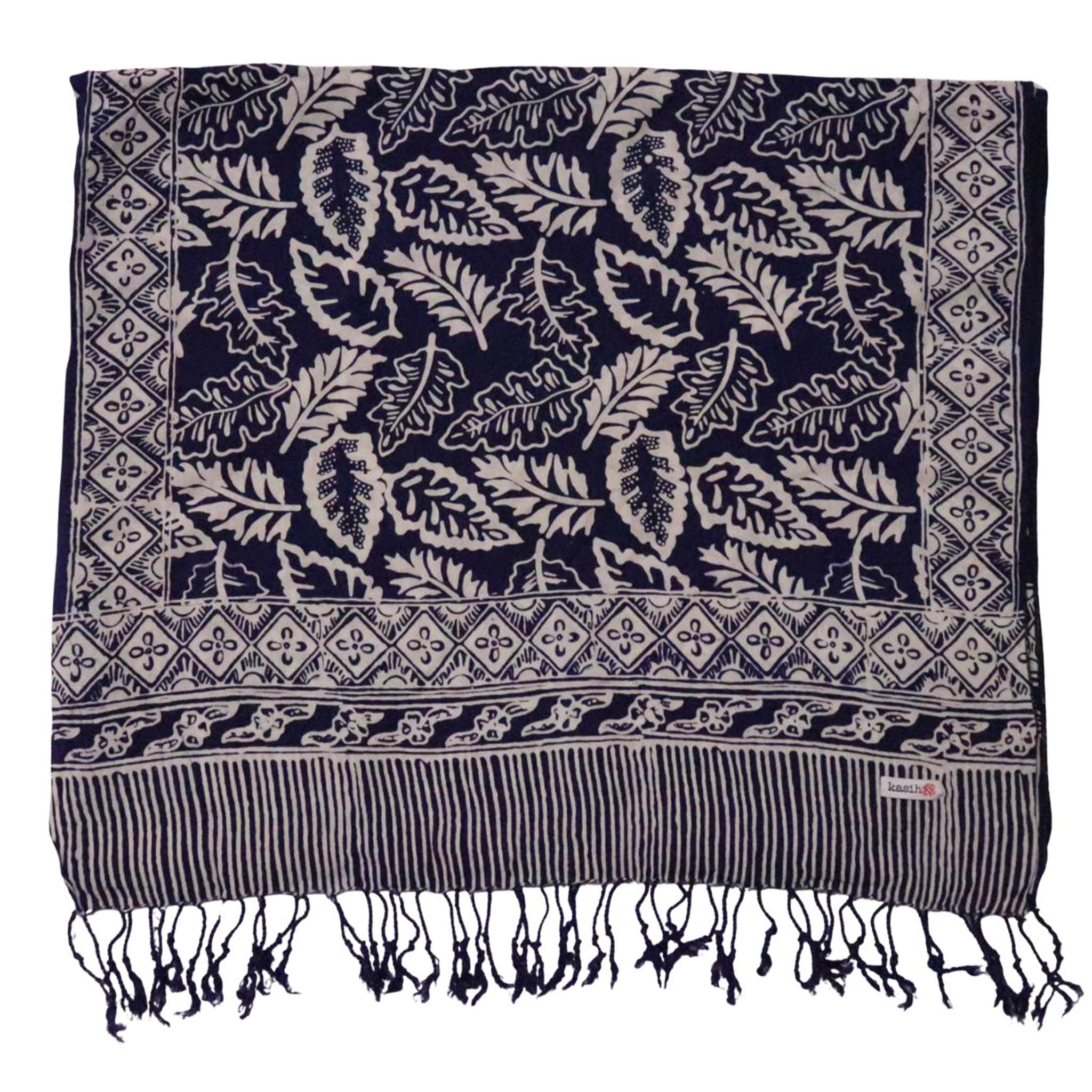 Hand Dyed Batik Scarf, 100% Cotton, Scarves, Bandana, Wrap , Blue Leaves Scarves La Vie Bien Hand Dyed Batik Scarf, 100% Cotton, Scarves, Bandana, Wrap , Blue Leaves