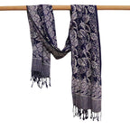 Hand Dyed Batik Scarf, 100% Cotton, Scarves, Bandana, Wrap , Blue Leaves Scarves La Vie Bien Hand Dyed Batik Scarf, 100% Cotton, Scarves, Bandana, Wrap , Blue Leaves
