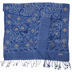 Hand Dyed Batik Scarf - Soft Cotton, Blue Roses, White, Floral, Flower Scarves La Vie Bien Hand Dyed Batik Scarf - Soft Cotton, Blue Roses, White, Floral, Flower