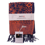 Hand Dyed Batik Scarf, Soft Cotton, Mangosteen, Blue, Pink, Fruit, Floral Scarves La Vie Bien Hand Dyed Batik Scarf, Soft Cotton, Mangosteen, Blue, Pink, Fruit, Floral