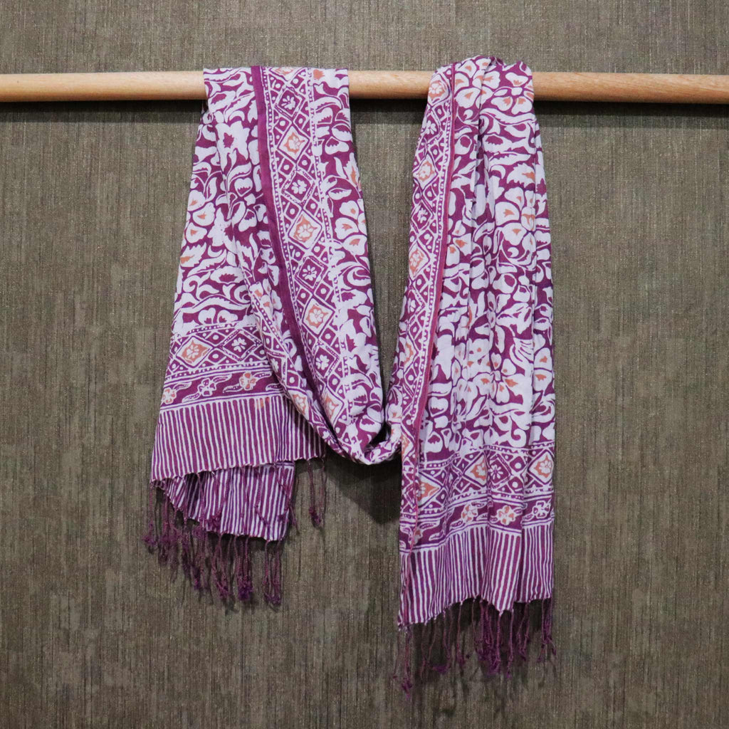 Hand Dyed Batik Scarf - Soft Cotton - Plum Haze, Purple Scarves La Vie Bien Hand Dyed Batik Scarf - Soft Cotton - Plum Haze, Purple