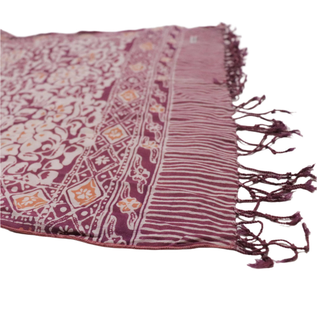 Hand Dyed Batik Scarf - Soft Cotton - Plum Haze, Purple Scarves La Vie Bien Hand Dyed Batik Scarf - Soft Cotton - Plum Haze, Purple