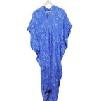 Hand Dyed Kaftan Dress Rayon Vegan Eco-friendly Material, Maxi, Long, Blue roses Dress La Vie Bien Hand Dyed Kaftan Dress Rayon Vegan Eco-friendly Material, Maxi, Long, Blue roses